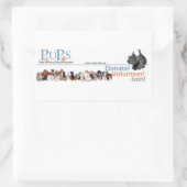 スコッティとPUPsロゴステッカー 長方形シール (バッグ)