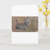 スコッティの年賀状カード カード (黄色い花)