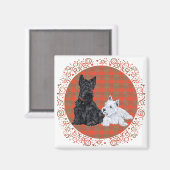 スコッティの成犬 & ウェスティの子犬 マグネット (正面/裏面)