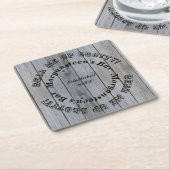 スコッティをビール！ウッドルックバーまたはマンケーブ名 スクエアペーパーコースター (アングル)