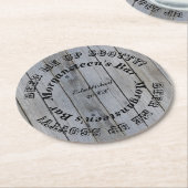 スコッティをビール！ウッドルックバーまたはマンケーブ名 ラウンドペーパーコースター (アングル)