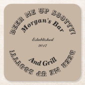 スコッティをビール!スクエアノベルティコースター スクエアペーパーコースター (正面)