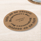 スコッティをビール!バーまたは人間の洞窟名 ラウンドペーパーコースター (アングル)