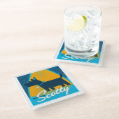 スコッティを上げる ガラスコースター (アングル)