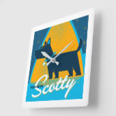 スコッティを上げる スクエア壁時計 (傾斜)