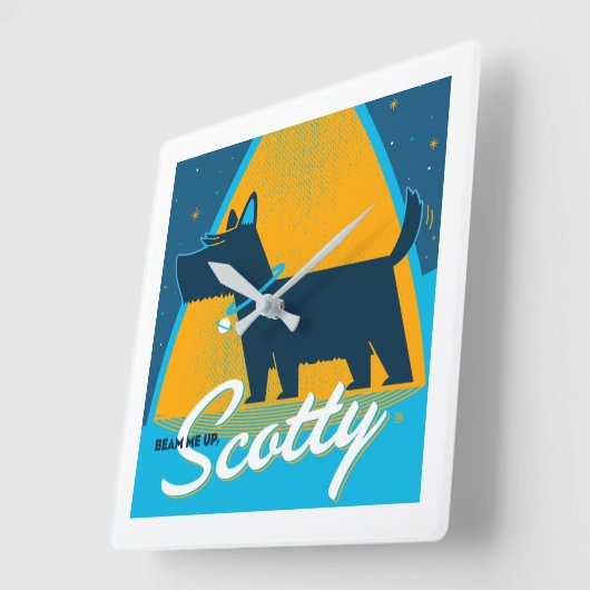 スコッティを上げる スクエア壁時計 (傾斜)