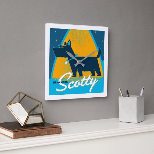 スコッティを上げる スクエア壁時計 (オフィス)