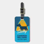 スコッティを上げる ラゲッジタグ (正面縦)