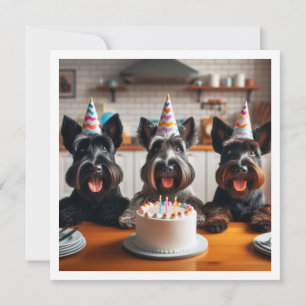 スコッティッシュテリアのカード, スコッティッシュテリアの誕生日 招待状