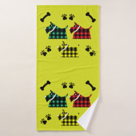 スコッティテリア犬かわいいテリアおもしろいズがThrを繁殖 バスタオル