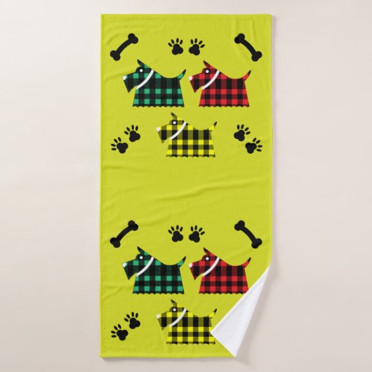スコッティテリア犬かわいいテリアおもしろいズがThrを繁殖 バスタオル (バスタオル)