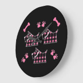 スコッティテリア犬かわいいテリアおもしろいズがThrを繁殖 ラージ壁時計 (傾斜)