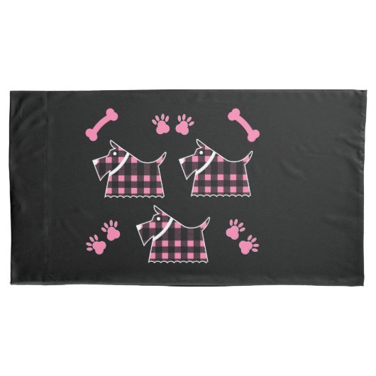 スコッティテリア犬かわいいテリアおもしろいズがThrを繁殖 枕カバー (正面)