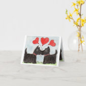 スコッティドスコティッシュテリアアートノテカード カード (黄色い花)