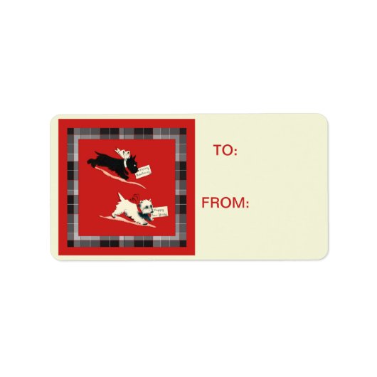 スコッティドスコティッシュテリアブラックアンドホワイトラベル ラベル (正面)