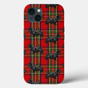 スコッティドッグオンレッドスコットランドタータンチェック iPhone 13ケース