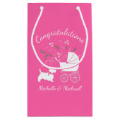 スコッティードッグ赤ちゃんシャワースコティッシュテリアピンク スモールペーパーバッグ (裏面)