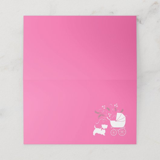 スコッティードッグ赤ちゃんシャワースコティッシュテリアピンク プレイスカード (外部開封)