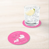 スコッティードッグ赤ちゃんシャワースコティッシュテリアピンク ラウンドペーパーコースター (インサイチュ)