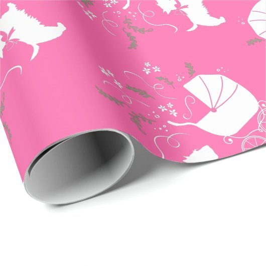 スコッティードッグ赤ちゃんシャワースコティッシュテリアピンク ラッピングペーパー (ロールコーナー)