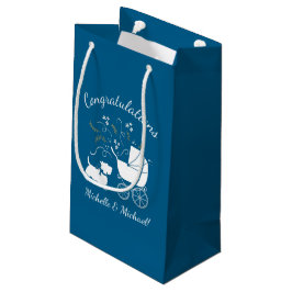 スコッティードッグ赤ちゃんシャワースコティッシュテリアブルー スモールペーパーバッグ