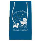 スコッティードッグ赤ちゃんシャワースコティッシュテリアブルー スモールペーパーバッグ (正面)