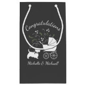 スコッティードッグ赤ちゃんシャワーパピースコティッシュテリアグレー スモールペーパーバッグ (裏面)