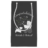 スコッティードッグ赤ちゃんシャワーパピースコティッシュテリアグレー スモールペーパーバッグ (正面)