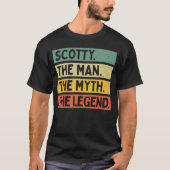 スコッティー男へ マイペースな伝説の面白い 名言入りグッズ Tシャツ (正面)