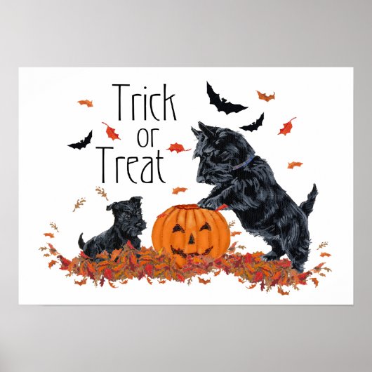 スコッティー お父さんと子犬のハロウィン ポスター (正面)