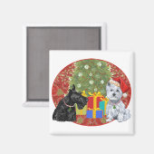 スコッティー＆ウェスティーのクリスマス マグネット (正面/裏面)