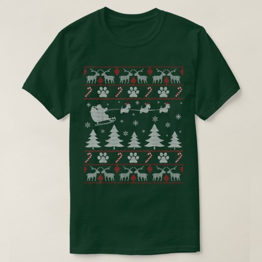 スコッティ かわいい犬 ダサいクリスマススウェーター 犬用, Tシャツ (デザイン正面)