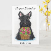 スコッティ・スコットランド・バラズ・バースデーカードの友達のムーム カード (黄色い花)