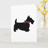 スコッティ·ドッグ·イン·プレイド·ボウ·タイ カード (黄色い花)