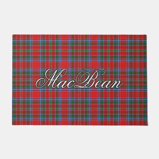 スコットのヴィスタの一族のMacBean MacBainのタータンチェック格子縞 ドアマット (正面)