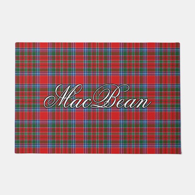 スコットのヴィスタの一族のMacBean MacBainのタータンチェック格子縞 ドアマット (正面)