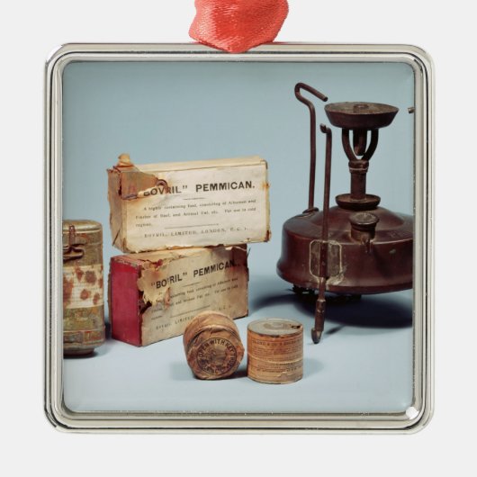 スコットの南極探険で取られる食糧 メタルオーナメント (正面)