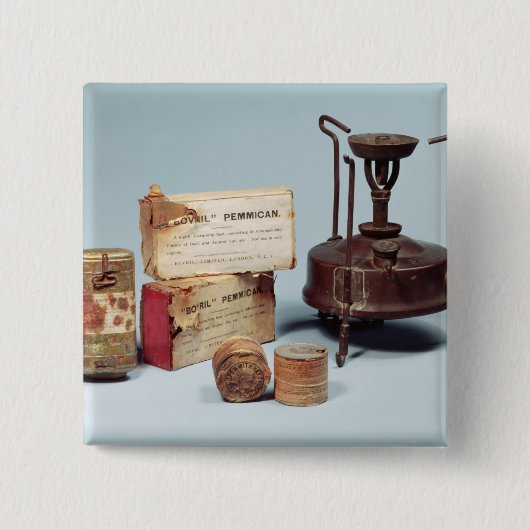 スコットの南極探険で取られる食糧 缶バッジ (正面)