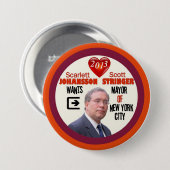 スコットの縦桁NYCの市長2013年 缶バッジ (正面&裏面)