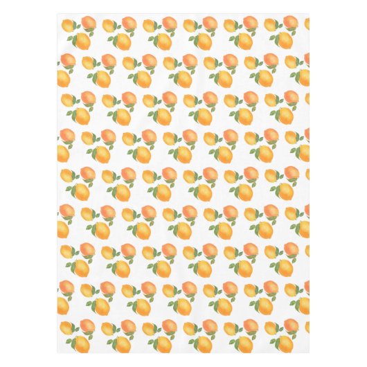スコットオレンジ黄レモン模様 テーブルクロス (正面)
