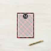 スコットカスタム赤黒黄白色タータンチェックパターン ポストイット (デスク上)