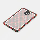 スコットカスタム赤黒黄白色タータンチェックパターン ポストイット (アングル)