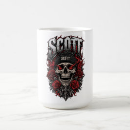 スコットゴシックドクロのカスタムネームデザイン コーヒーマグカップ