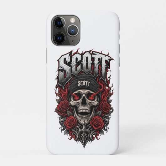 スコットゴシックドクロのカスタムネームデザイン Case-Mate iPhoneケース (裏)
