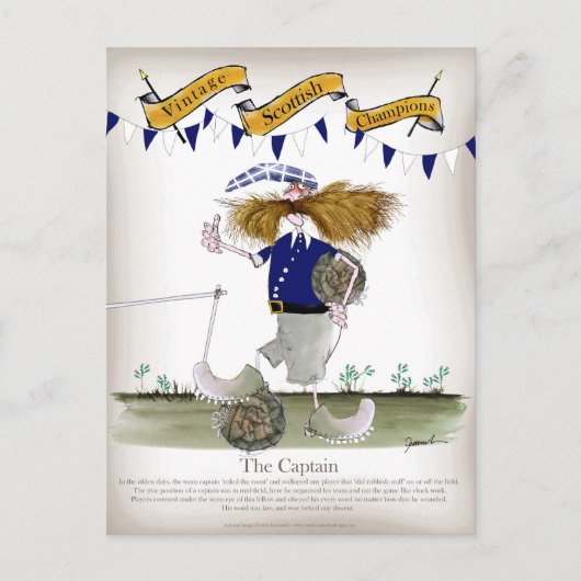 スコットサッカーのキャプテン ポストカード (正面)