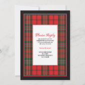スコットタータンチェック90番目の誕生日招待状 招待状 (裏面)