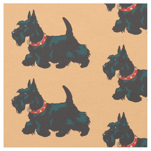 スコットテリア犬 ファブリック (クローズアップ)