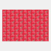 スコットドッグシルエットレッドウメリーォーフマス ラッピングペーパーシート (正面)