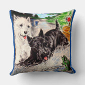 スコットドッグズブラックキアンドホワイト魚釣り クッション (裏面)