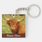 スコットパーソナライズされたランド高地牛 キーホルダー (裏面)